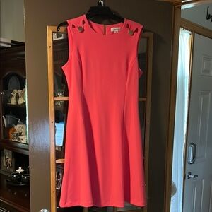 Calvin Klein Pink Sleeveless Sheath Dress Crew Neck Mini